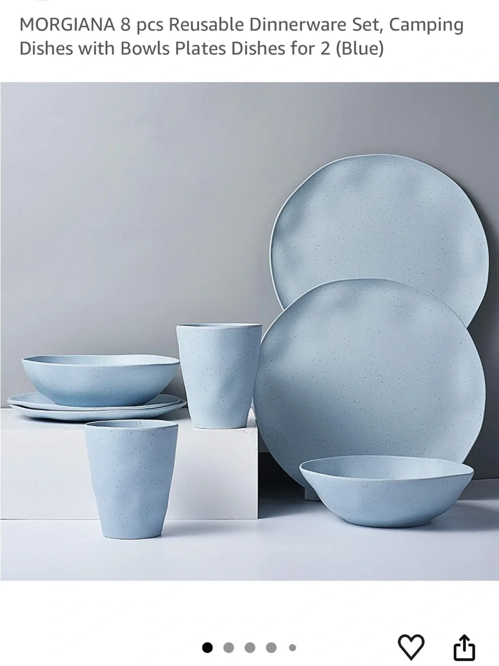 Eco-Style Blue Speckled Dinnerware Set - 12 Piece